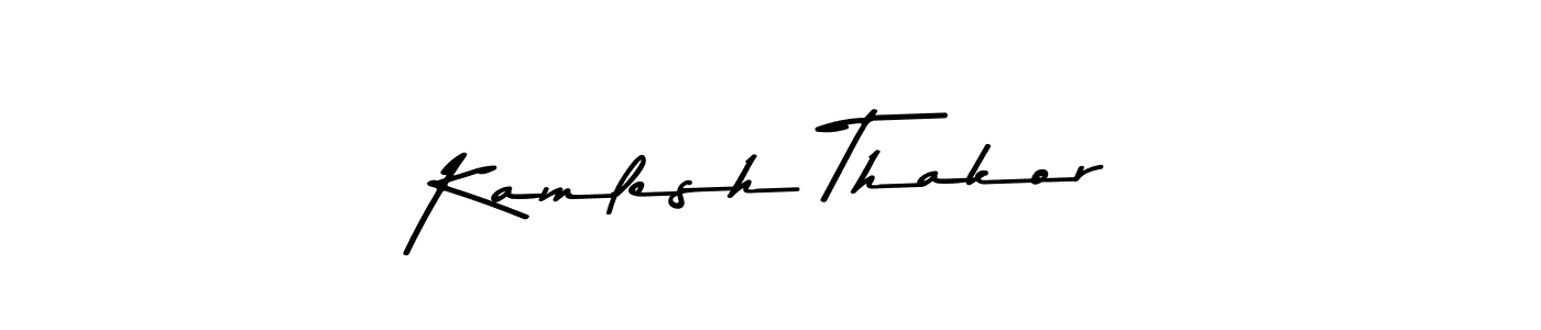 Create a beautiful signature design for name Kamlesh Thakor. With this signature (Asem Kandis PERSONAL USE) fonts, you can make a handwritten signature for free. Kamlesh Thakor signature style 9 images and pictures png