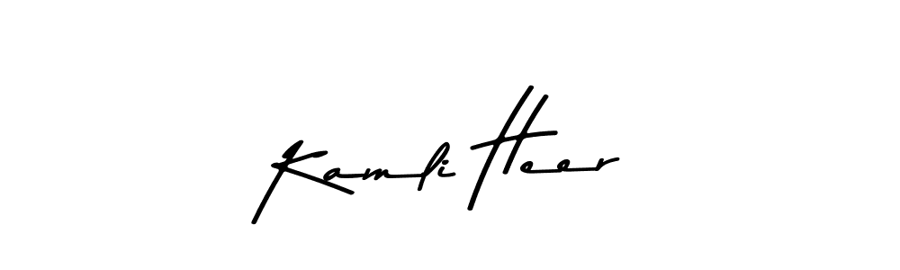 How to make Kamli Heer name signature. Use Asem Kandis PERSONAL USE style for creating short signs online. This is the latest handwritten sign. Kamli Heer signature style 9 images and pictures png