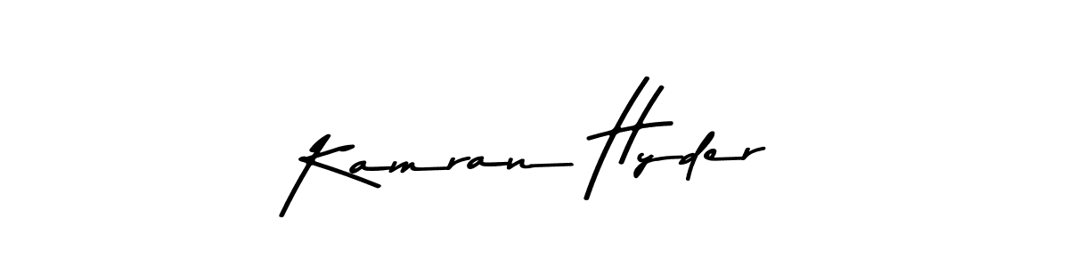 How to make Kamran Hyder name signature. Use Asem Kandis PERSONAL USE style for creating short signs online. This is the latest handwritten sign. Kamran Hyder signature style 9 images and pictures png