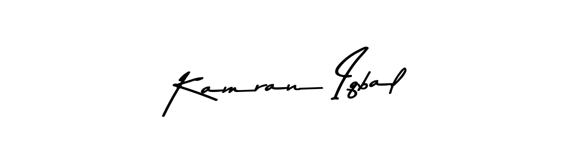 Create a beautiful signature design for name Kamran Iqbal. With this signature (Asem Kandis PERSONAL USE) fonts, you can make a handwritten signature for free. Kamran Iqbal signature style 9 images and pictures png