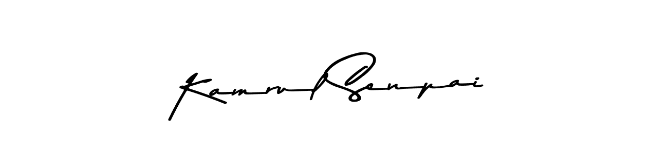 Create a beautiful signature design for name Kamrul Senpai. With this signature (Asem Kandis PERSONAL USE) fonts, you can make a handwritten signature for free. Kamrul Senpai signature style 9 images and pictures png