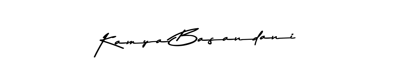 You should practise on your own different ways (Asem Kandis PERSONAL USE) to write your name (Kamya Basandani) in signature. don't let someone else do it for you. Kamya Basandani signature style 9 images and pictures png