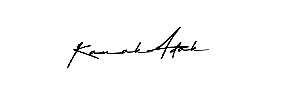 The best way (Asem Kandis PERSONAL USE) to make a short signature is to pick only two or three words in your name. The name Kanak Adak include a total of six letters. For converting this name. Kanak Adak signature style 9 images and pictures png