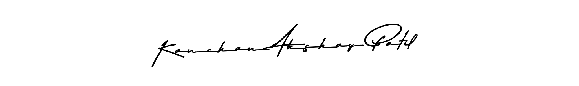 How to make Kanchan Akshay Patil name signature. Use Asem Kandis PERSONAL USE style for creating short signs online. This is the latest handwritten sign. Kanchan Akshay Patil signature style 9 images and pictures png