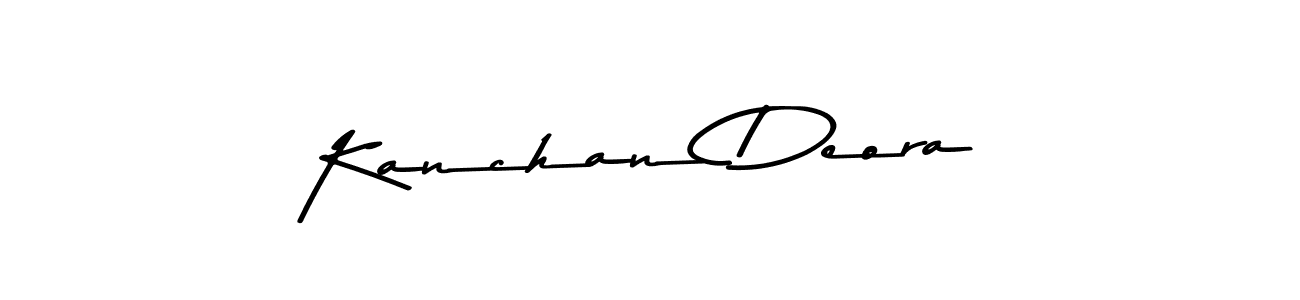 How to make Kanchan Deora name signature. Use Asem Kandis PERSONAL USE style for creating short signs online. This is the latest handwritten sign. Kanchan Deora signature style 9 images and pictures png