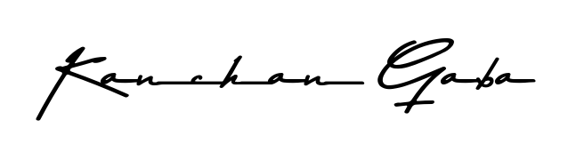 The best way (Asem Kandis PERSONAL USE) to make a short signature is to pick only two or three words in your name. For converting this name Kanchan Gaba. Kanchan Gaba signature style 9 images and pictures png