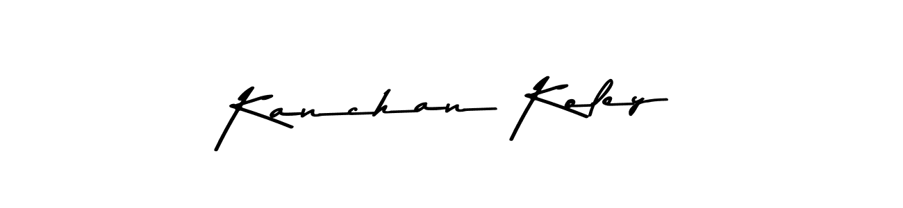 Design your own signature with our free online signature maker. With this signature software, you can create a handwritten (Asem Kandis PERSONAL USE) signature for name Kanchan Koley. Kanchan Koley signature style 9 images and pictures png