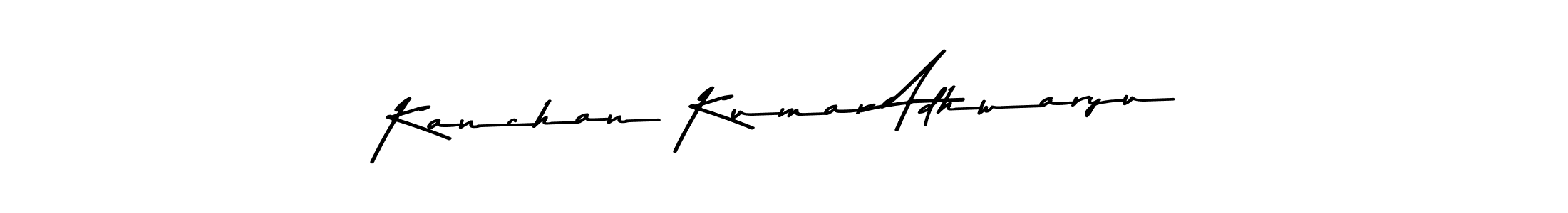 How to make Kanchan Kumar Adhwaryu name signature. Use Asem Kandis PERSONAL USE style for creating short signs online. This is the latest handwritten sign. Kanchan Kumar Adhwaryu signature style 9 images and pictures png