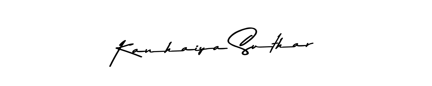 You should practise on your own different ways (Asem Kandis PERSONAL USE) to write your name (Kanhaiya Suthar) in signature. don't let someone else do it for you. Kanhaiya Suthar signature style 9 images and pictures png