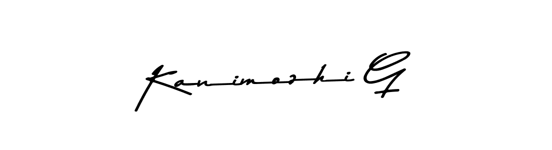 Use a signature maker to create a handwritten signature online. With this signature software, you can design (Asem Kandis PERSONAL USE) your own signature for name Kanimozhi G. Kanimozhi G signature style 9 images and pictures png