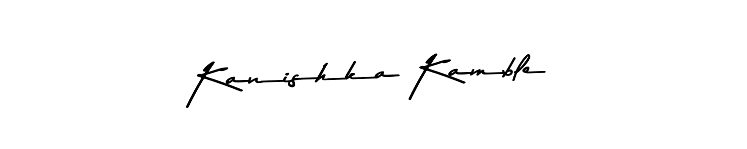 Create a beautiful signature design for name Kanishka Kamble. With this signature (Asem Kandis PERSONAL USE) fonts, you can make a handwritten signature for free. Kanishka Kamble signature style 9 images and pictures png