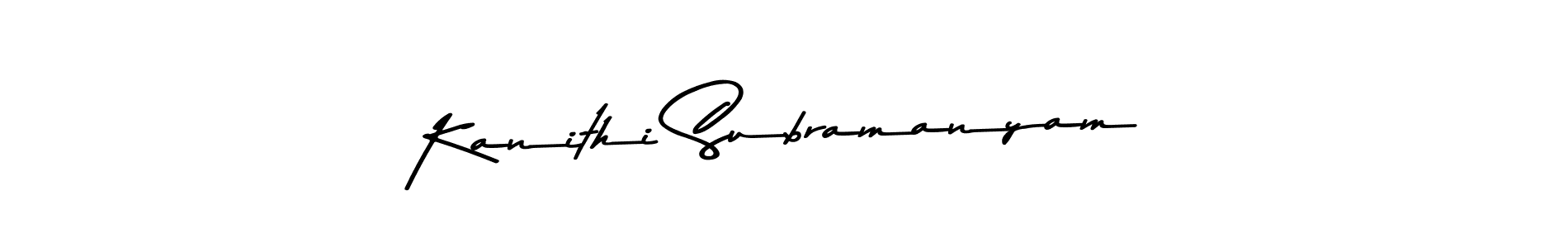 Create a beautiful signature design for name Kanithi Subramanyam. With this signature (Asem Kandis PERSONAL USE) fonts, you can make a handwritten signature for free. Kanithi Subramanyam signature style 9 images and pictures png