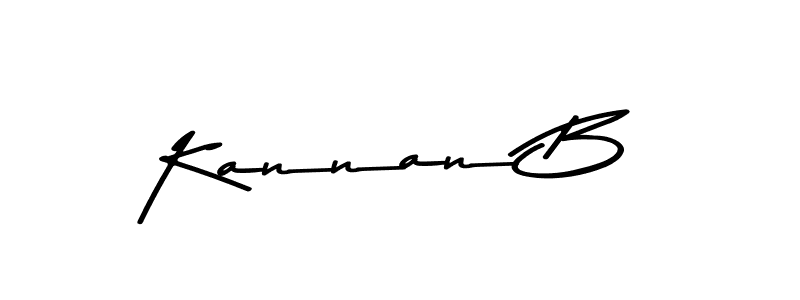 Make a beautiful signature design for name Kannan B. With this signature (Asem Kandis PERSONAL USE) style, you can create a handwritten signature for free. Kannan B signature style 9 images and pictures png