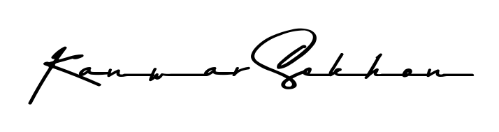 A sleek calligraphic signature for name Kanwar Sekhon utilizing Asem Kandis PERSONAL USE styling. Great for adding personal signatures to photos and art. Kanwar Sekhon signature style 9 images and pictures png