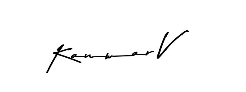 Design your own signature with our free online signature maker. With this signature software, you can create a handwritten (Asem Kandis PERSONAL USE) signature for name Kanwar V. Kanwar V signature style 9 images and pictures png