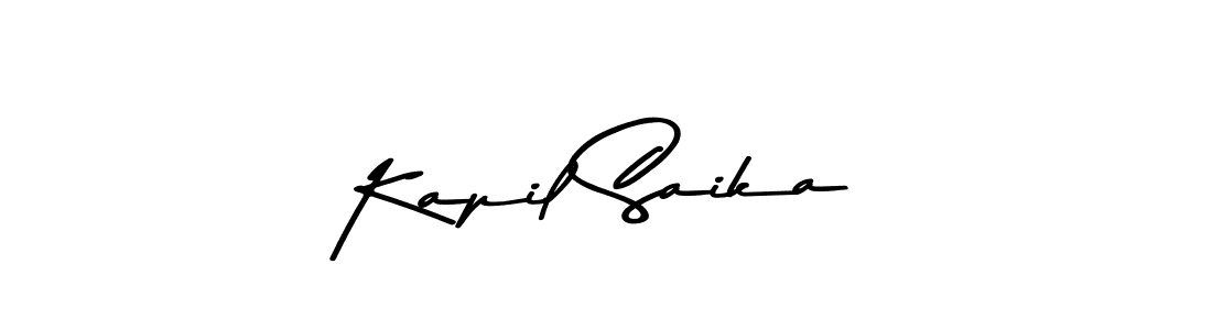 How to make Kapil Saika name signature. Use Asem Kandis PERSONAL USE style for creating short signs online. This is the latest handwritten sign. Kapil Saika signature style 9 images and pictures png