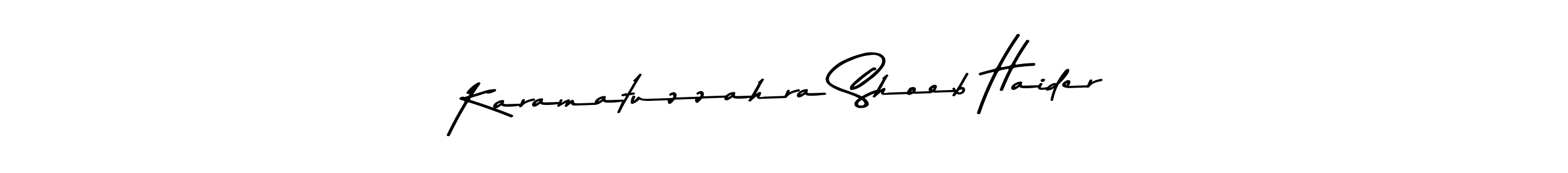 Make a beautiful signature design for name Karamatuzzahra Shoeb Haider. Use this online signature maker to create a handwritten signature for free. Karamatuzzahra Shoeb Haider signature style 9 images and pictures png