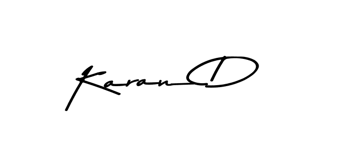 How to make Karan D name signature. Use Asem Kandis PERSONAL USE style for creating short signs online. This is the latest handwritten sign. Karan D signature style 9 images and pictures png