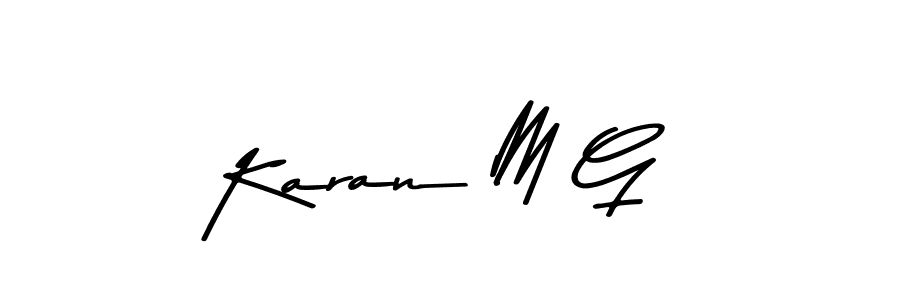Design your own signature with our free online signature maker. With this signature software, you can create a handwritten (Asem Kandis PERSONAL USE) signature for name Karan M G. Karan M G signature style 9 images and pictures png