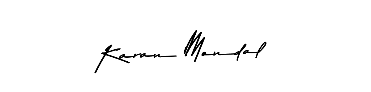 Create a beautiful signature design for name Karan Mondal. With this signature (Asem Kandis PERSONAL USE) fonts, you can make a handwritten signature for free. Karan Mondal signature style 9 images and pictures png