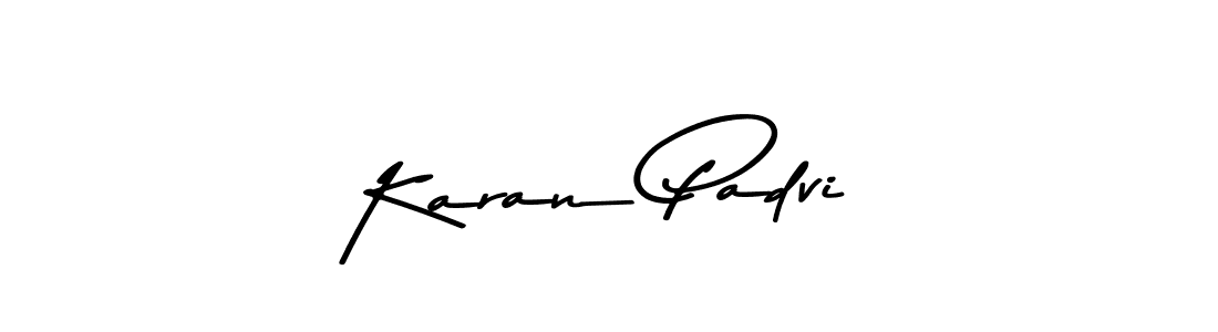 Create a beautiful signature design for name Karan Padvi. With this signature (Asem Kandis PERSONAL USE) fonts, you can make a handwritten signature for free. Karan Padvi signature style 9 images and pictures png