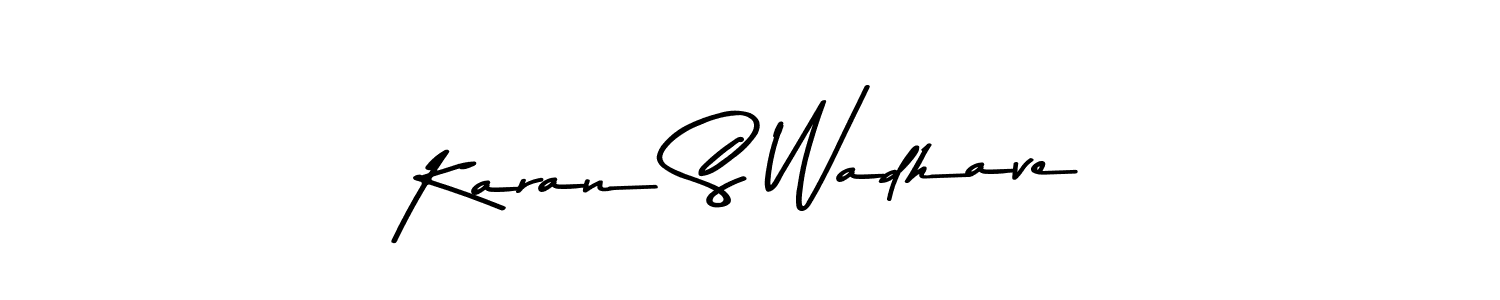 Create a beautiful signature design for name Karan S Wadhave. With this signature (Asem Kandis PERSONAL USE) fonts, you can make a handwritten signature for free. Karan S Wadhave signature style 9 images and pictures png