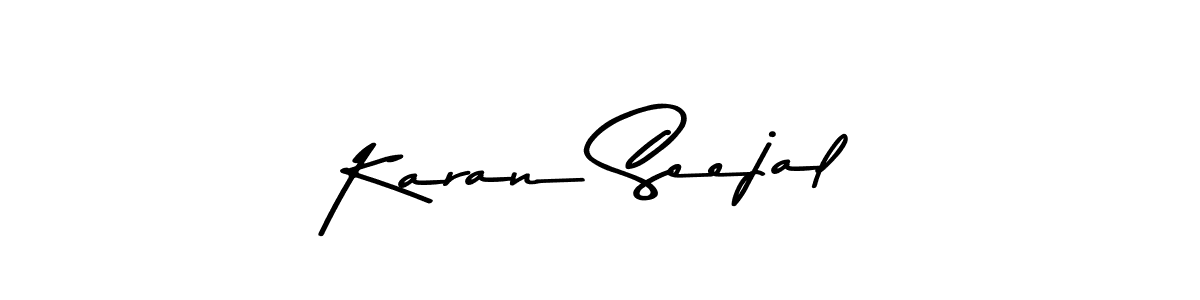 Also You can easily find your signature by using the search form. We will create Karan Seejal name handwritten signature images for you free of cost using Asem Kandis PERSONAL USE sign style. Karan Seejal signature style 9 images and pictures png