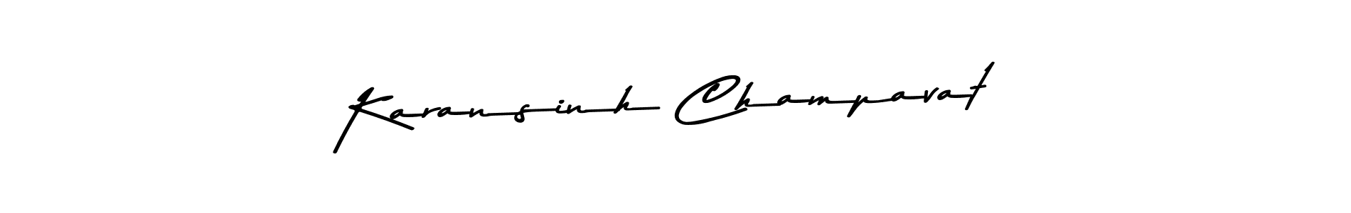 Make a beautiful signature design for name Karansinh Champavat. With this signature (Asem Kandis PERSONAL USE) style, you can create a handwritten signature for free. Karansinh Champavat signature style 9 images and pictures png