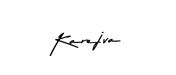 Use a signature maker to create a handwritten signature online. With this signature software, you can design (Asem Kandis PERSONAL USE) your own signature for name Karejva. Karejva signature style 9 images and pictures png