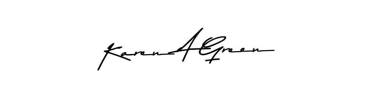 You should practise on your own different ways (Asem Kandis PERSONAL USE) to write your name (Karen A Green) in signature. don't let someone else do it for you. Karen A Green signature style 9 images and pictures png