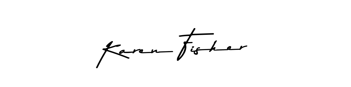 Create a beautiful signature design for name Karen Fisher. With this signature (Asem Kandis PERSONAL USE) fonts, you can make a handwritten signature for free. Karen Fisher signature style 9 images and pictures png
