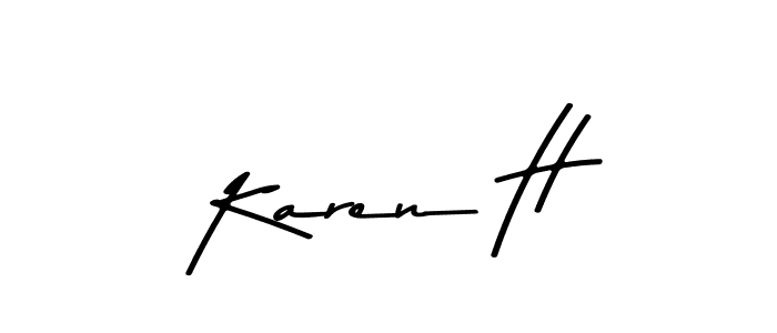 How to make Karen H signature? Asem Kandis PERSONAL USE is a professional autograph style. Create handwritten signature for Karen H name. Karen H signature style 9 images and pictures png