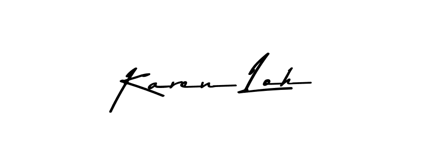 Create a beautiful signature design for name Karen Loh. With this signature (Asem Kandis PERSONAL USE) fonts, you can make a handwritten signature for free. Karen Loh signature style 9 images and pictures png