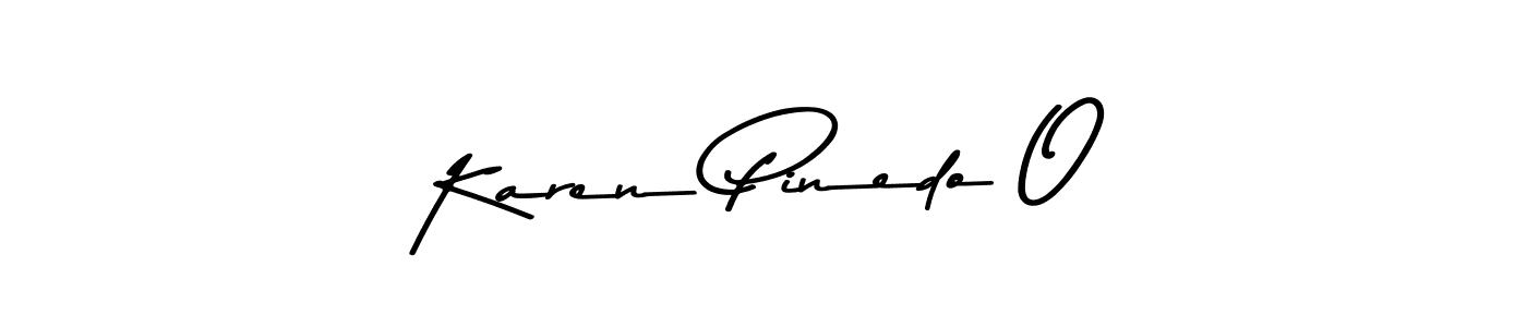 How to make Karen Pinedo O name signature. Use Asem Kandis PERSONAL USE style for creating short signs online. This is the latest handwritten sign. Karen Pinedo O signature style 9 images and pictures png