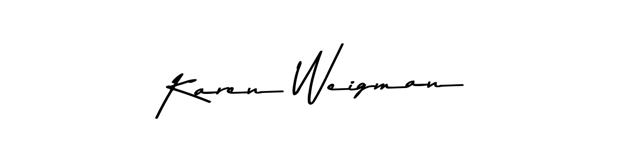 You should practise on your own different ways (Asem Kandis PERSONAL USE) to write your name (Karen Weigman) in signature. don't let someone else do it for you. Karen Weigman signature style 9 images and pictures png