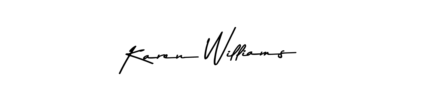 Make a beautiful signature design for name Karen Williams. With this signature (Asem Kandis PERSONAL USE) style, you can create a handwritten signature for free. Karen Williams signature style 9 images and pictures png