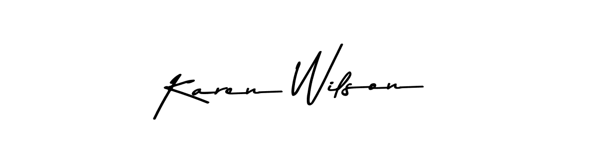 Create a beautiful signature design for name Karen Wilson. With this signature (Asem Kandis PERSONAL USE) fonts, you can make a handwritten signature for free. Karen Wilson signature style 9 images and pictures png