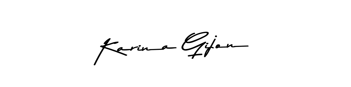 How to make Karina Gijon name signature. Use Asem Kandis PERSONAL USE style for creating short signs online. This is the latest handwritten sign. Karina Gijon signature style 9 images and pictures png