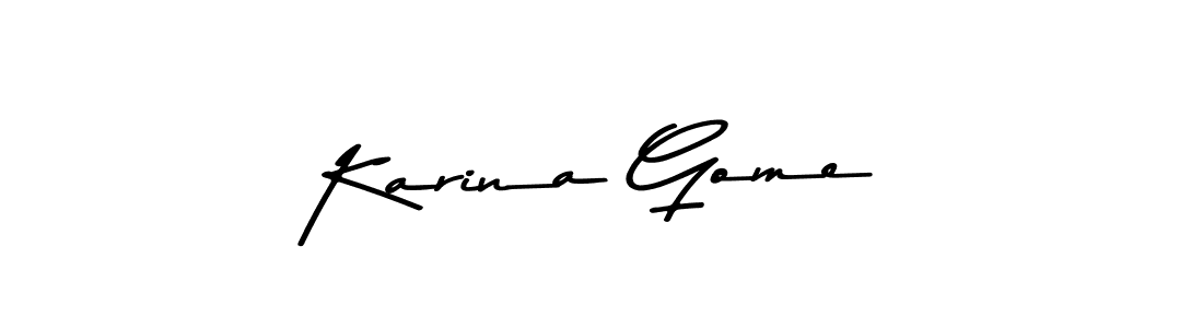 You should practise on your own different ways (Asem Kandis PERSONAL USE) to write your name (Karina Gome) in signature. don't let someone else do it for you. Karina Gome signature style 9 images and pictures png