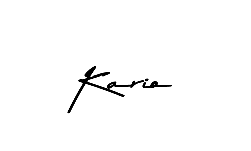 Make a beautiful signature design for name Kario. With this signature (Asem Kandis PERSONAL USE) style, you can create a handwritten signature for free. Kario signature style 9 images and pictures png