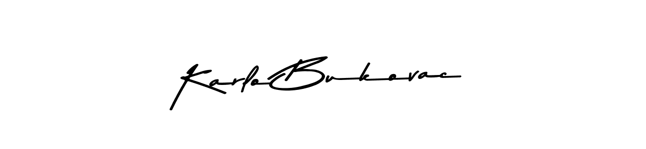 How to make Karlo Bukovac name signature. Use Asem Kandis PERSONAL USE style for creating short signs online. This is the latest handwritten sign. Karlo Bukovac signature style 9 images and pictures png