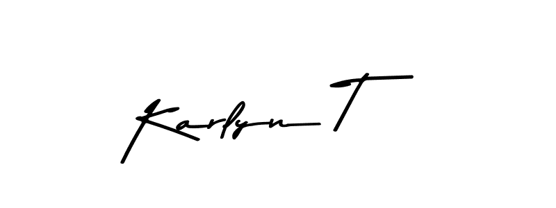 How to make Karlyn T signature? Asem Kandis PERSONAL USE is a professional autograph style. Create handwritten signature for Karlyn T name. Karlyn T signature style 9 images and pictures png