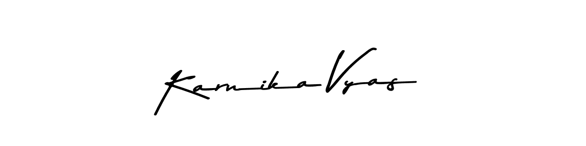 How to make Karnika Vyas name signature. Use Asem Kandis PERSONAL USE style for creating short signs online. This is the latest handwritten sign. Karnika Vyas signature style 9 images and pictures png