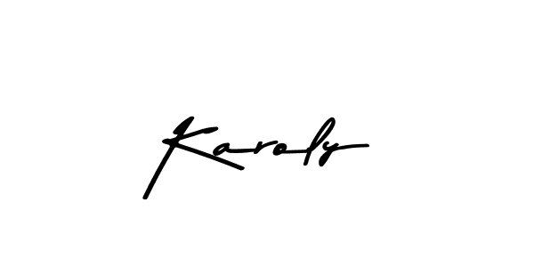 How to make Karoly name signature. Use Asem Kandis PERSONAL USE style for creating short signs online. This is the latest handwritten sign. Karoly signature style 9 images and pictures png