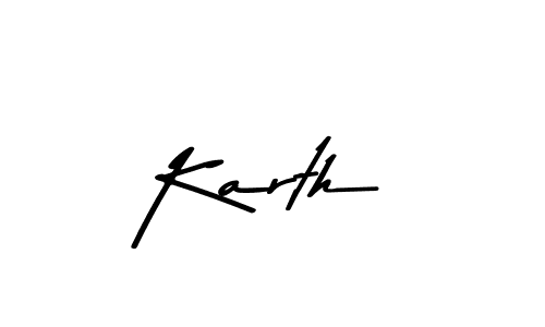 Create a beautiful signature design for name Karth. With this signature (Asem Kandis PERSONAL USE) fonts, you can make a handwritten signature for free. Karth signature style 9 images and pictures png