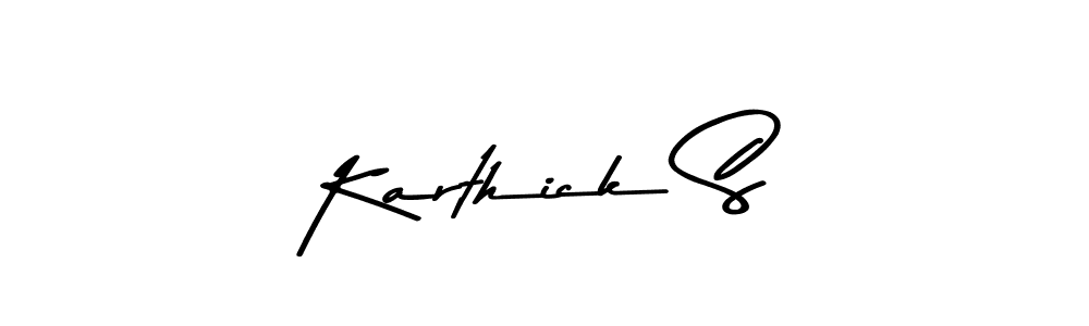 Create a beautiful signature design for name Karthick S. With this signature (Asem Kandis PERSONAL USE) fonts, you can make a handwritten signature for free. Karthick S signature style 9 images and pictures png