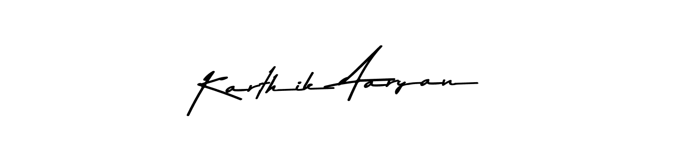 How to make Karthik Aaryan name signature. Use Asem Kandis PERSONAL USE style for creating short signs online. This is the latest handwritten sign. Karthik Aaryan signature style 9 images and pictures png