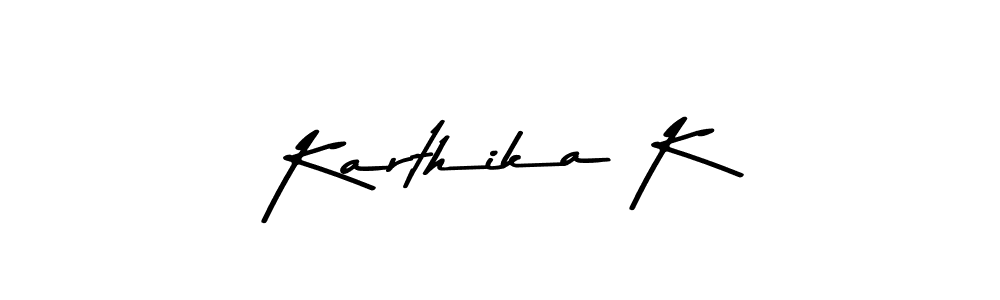 Create a beautiful signature design for name Karthika K. With this signature (Asem Kandis PERSONAL USE) fonts, you can make a handwritten signature for free. Karthika K signature style 9 images and pictures png
