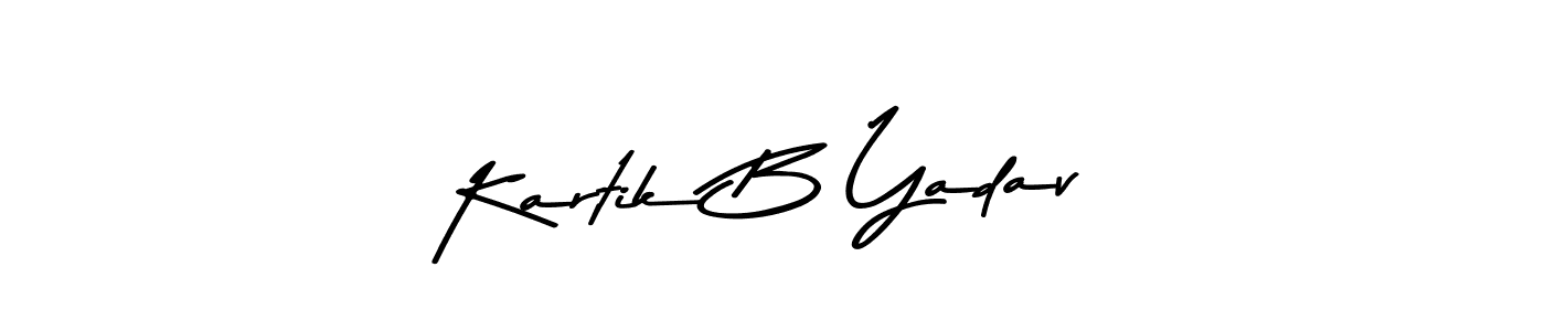 How to make Kartik B Yadav name signature. Use Asem Kandis PERSONAL USE style for creating short signs online. This is the latest handwritten sign. Kartik B Yadav signature style 9 images and pictures png