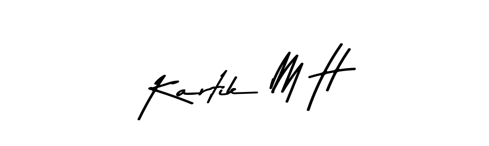 You should practise on your own different ways (Asem Kandis PERSONAL USE) to write your name (Kartik M H) in signature. don't let someone else do it for you. Kartik M H signature style 9 images and pictures png